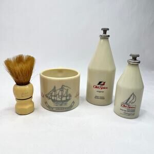 Vintage Old Spice Collectible Bottle & Shaving Cup Set